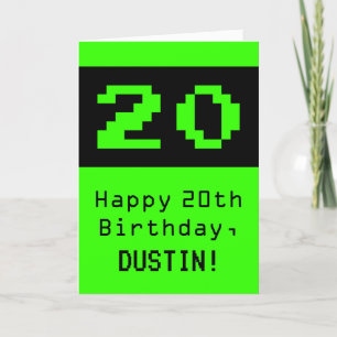 20:e födelsedagen: Nerdy/Geeky Stil "20" och Namn Kort