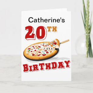 20:e födelsedagen: Pizza Party Kort