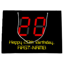 20:e födelsedagen: Red Digital Clock Stil "20" + N