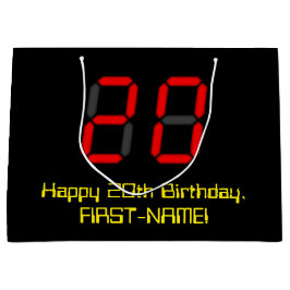 20:e födelsedagen: Red Digital Clock Stil "20" + N