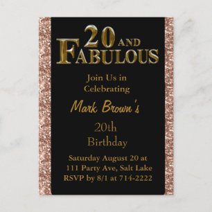 20:e födelsedagen vykort