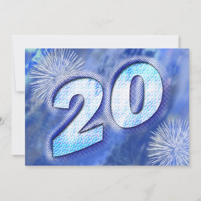 20:e födelsedagsfest inbjudan (Framsida)