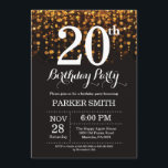 20:e födelsedagsinbjudan Guld Glitter Inbjudningar<br><div class="desc">20:e födelsedag med Guld String Ljus med Guld Glitter bakgrund. Guld födelsedag. Vuxen Birthday. Manar eller Kvinnor Bday Inbjudan. 13:e 15:e 16:e 18:e 20:e 30:e 40:e 60:e 70:e 80:e 90:e 100:e, oavsett ålder. Om du vill göra ytterligare anpassningar klickar du på knappen "Anpassa" och användor verktyg som är utformat för...</div>