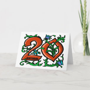 20:e födelsedagskortet kort