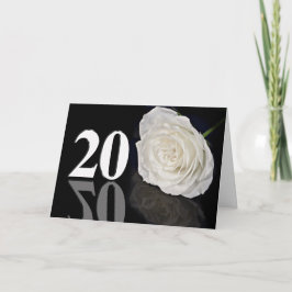 20:e födelsedagskortet med klassiskt vit ros kort