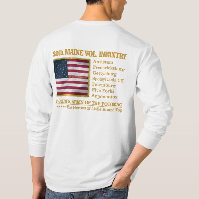 20:e Maine Volunteer Infantry (BH) T Shirt (Baksida)