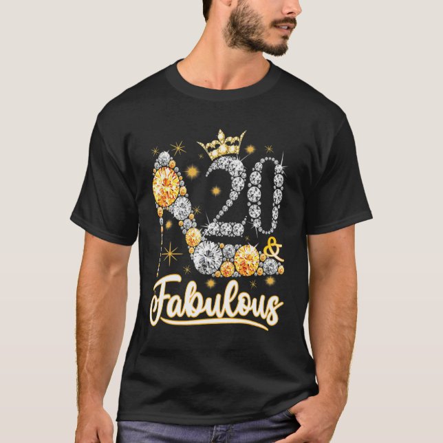 20 & Fabulous 20 Years 20:e Birthday Diamond C T Shirt (Framsida)