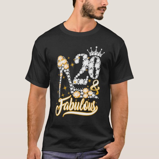 20 & Fabulous 20 Years 20:e Birthday Diamond C T Shirt (Framsida)