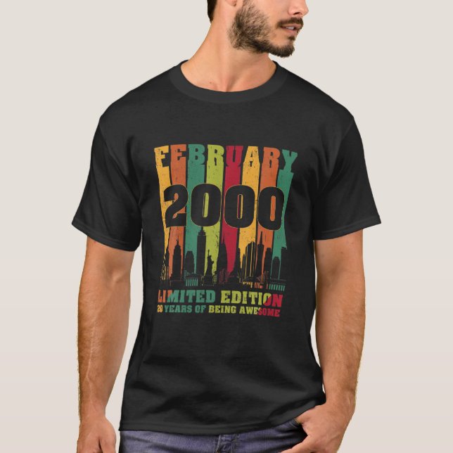 20 februari 2000 20:e födelsedag 20 år gamla Bi T Shirt (Framsida)