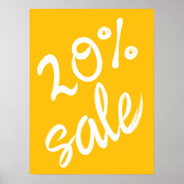 20 % försäljningsskylt, 18 x 24 Gulters försäljnin Poster