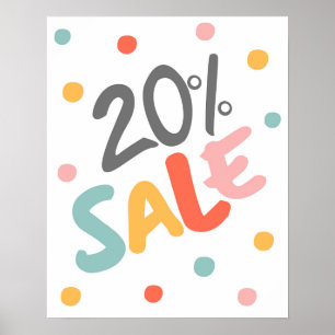 20 % försäljningsskylt, försäljningsskylt, försälj poster