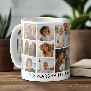 20 Foto Mall Collage med Anpassad Text Kaffemugg