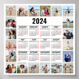 20 Fotocollage 2024 Årlig översiktskalender Poster
