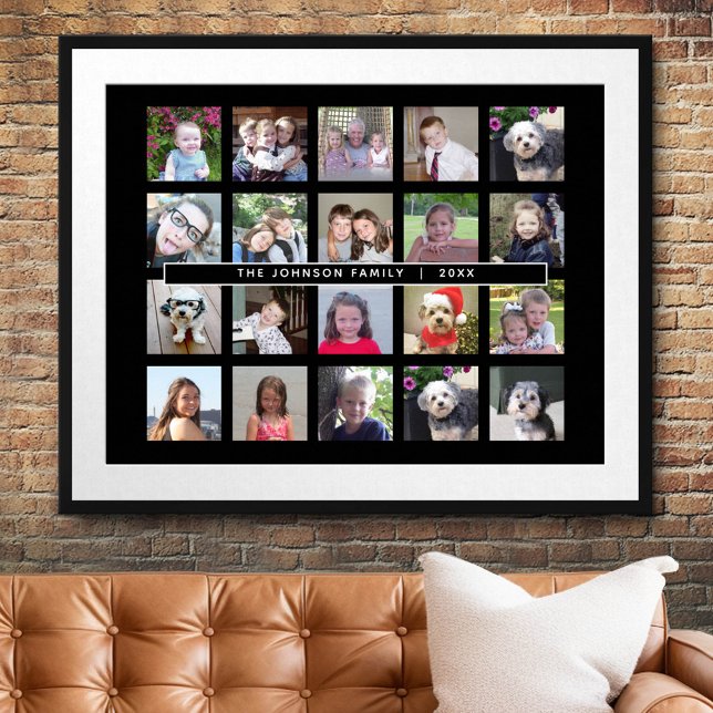 20 Fotomallkollage med Anpassningsbar Text Poster (Custom Photo Collage Poster)