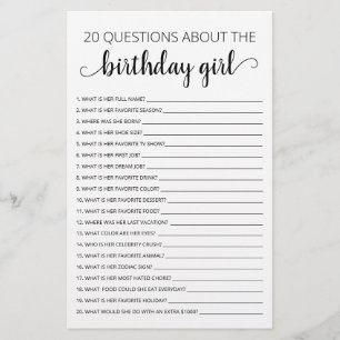 20 Frågor om Birthday Girl Birthday