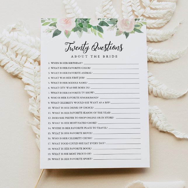 20 frågor om Bride-spelet Inbjudningar (Skapare uppladdad)