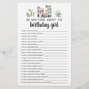 20 Frågor om det redigerbara spelet Birthday Girl