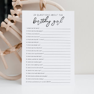 20 Frågor om födelsedagskort för flickor Inbjudningar