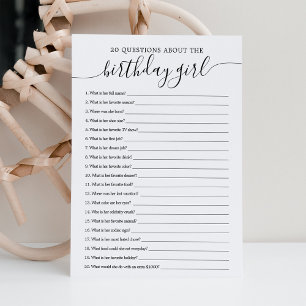 20 Frågor om födelsedagskort för flickor Inbjudningar