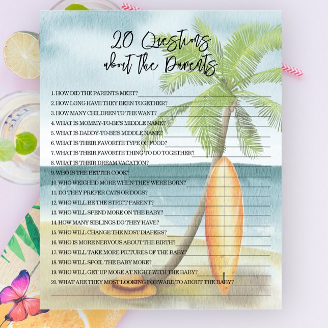 20 Frågor om föräldrarna - baby shower spel (Skapare uppladdad)