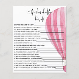 20 Frågor om föräldrarna baby shower-spel