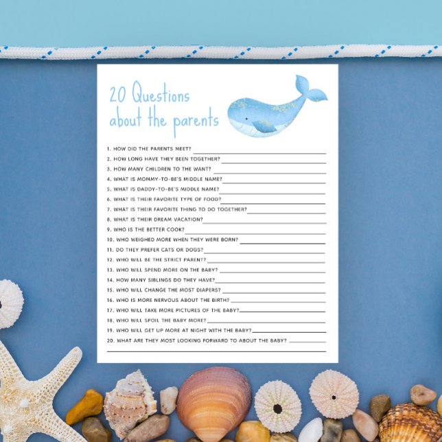 20 frågor om föräldrarnas baby shower-spel (Skapare uppladdad)