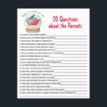 20 Frågor om Parents babyduschspel<br><div class="desc">Baby Shower-inbjudan med ett vackert vattenfärgssläde med gåvor i ett glas boll. Vinterbabyskor. Julgran,  väska med gåvor från Jultomten. Tema för julbabyduschen. Matchande objekt är tillgängliga.</div>