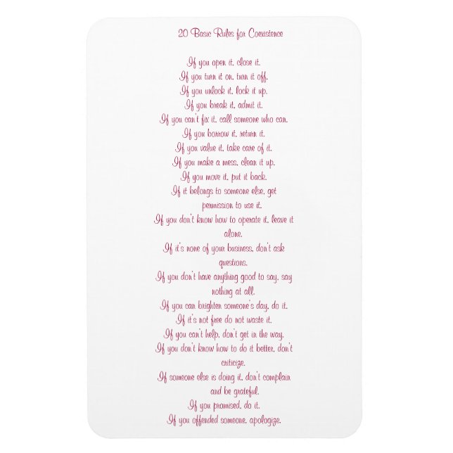 20 Grundläggande Regler för samexistens Magnet (Vertikal)