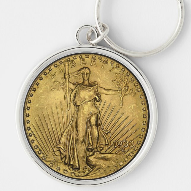 $20 GULD- BIET RUND SILVERFÄRGAD NYCKELRING (Framsidan)