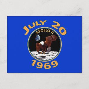 20 juli, 1969 Apollo 11 Uppdrag till Måne Vykort