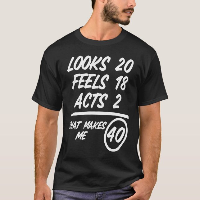 20 känner 18 lagar 2 1980 40 födelsedagar t shirt (Framsida)