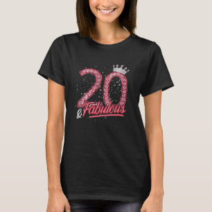 20 och Fabulous 20:e födelsedagen Women Girls Diam T Shirt