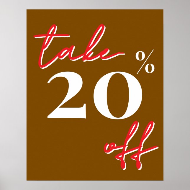 20% Off Sale Sign, Brown Sale Poster (Framsidan)
