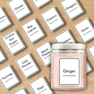 20 örter och kryddor i köket, minimala moderna klistermärken
