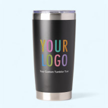 20 oz Black Insulated Tumbler Company Logotyp Bran