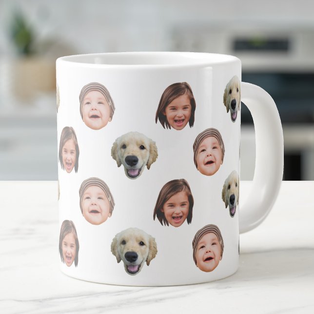 20 Oz jumbo Cute Family Ansikte 3-fotospecialitet Jumbo Mugg (Skapare uppladdad)