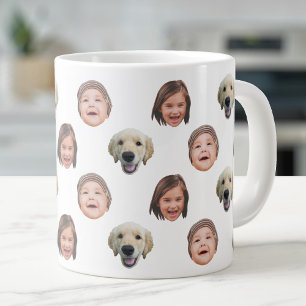 20 Oz jumbo Cute Family Ansikte 3-fotospecialitet Mugg
