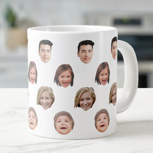 20 Oz jumbo Cute Family Ansikte 4-fotospecialitet Mugg