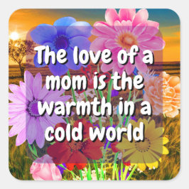 (20 pcs) Blommigt Mor-citat | Stickers kärlek Mamm Fyrkantigt Klistermärke