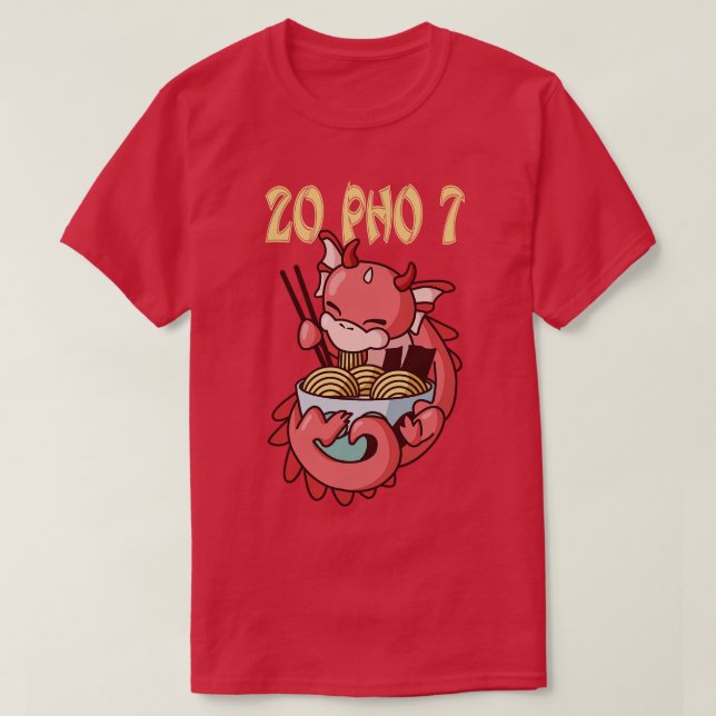 20 Pho 7 Kawaii Dragon RamenOtaku T Shirt (Design framsida)