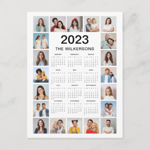20 Photo Collage 2023 Year Calendar Add your Name Vykort