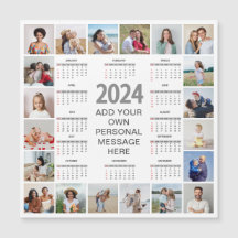 20 Photo Collage 2024 Year at a Glance Calendar