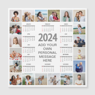 20 Photo Collage 2024 Year at a Glance Calendar