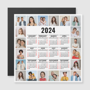 20 Photo Collage 2024 Year at a Glance Calendar