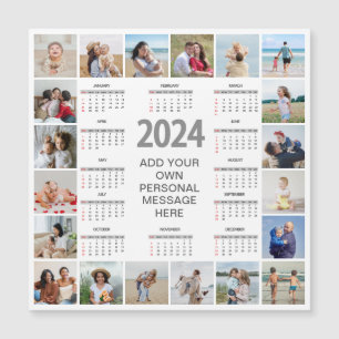 20 Photo Collage 2024 Year at a Glance Calendar