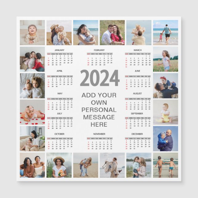 20 Photo Collage 2024 Year at a Glance Calendar (Framsida)