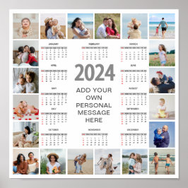 20 Photo Collage 2024 Year at a Glance Calendar Poster