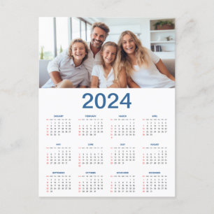 20 Photo Collage 2024 Year at a Glance Calendar Vykort