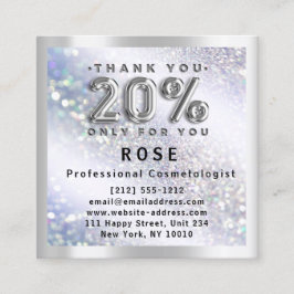 20 % rabatt Logotyp Hair Lash Glitter Silver Tidsbeställning Kort