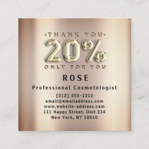 20 % rabatt Logotyp Tack Guld Tidsbeställning Kort